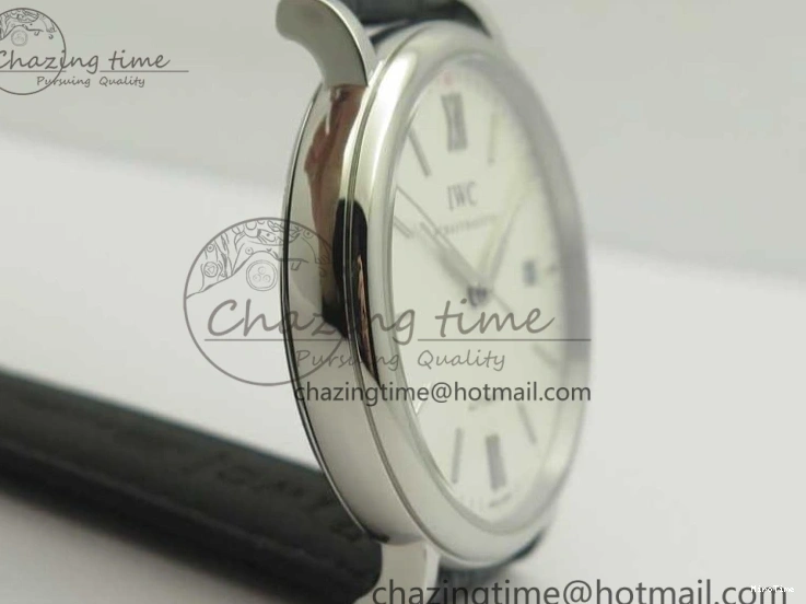 MIROTIME 0520 Portofino Automatic SS MKF 1:1 Best Edition White Dial On Black Leather Strap MIYOTA 9015 V Original 7204